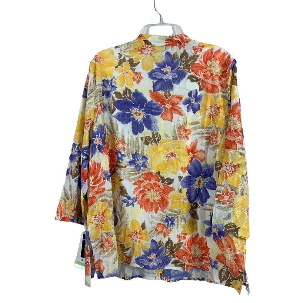 Alfred Dunner Women's Multi-Floral Colored Top W/ Tank Top - Picture 2 of 5